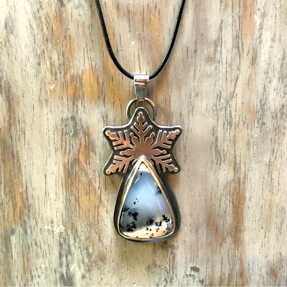 Dendrite Winter Opal Sterling Pendant